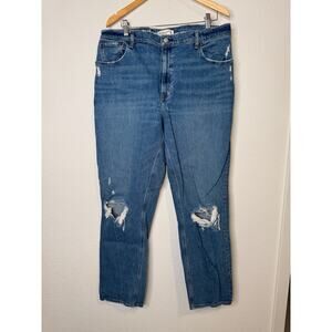 Abercrombie The 90s Straight Ultra High Rise‎ Jeans Medium Blue Wash